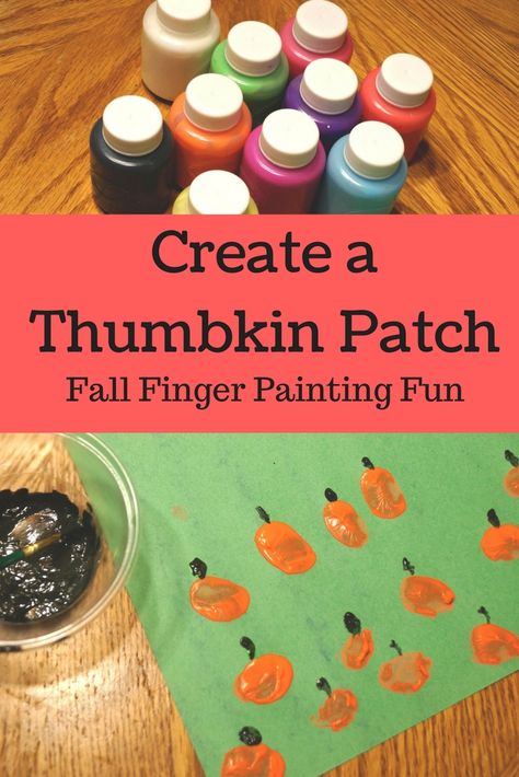 Thumbkin Patch Fall Craft - Finger Painting for Halloween - Pumpkin Patch #fall #craft #pumpkin Thumbkin Patch, Baby Art Work, Fall Toddler Activities, Crafts With Toddlers, Fall Books For Kids, Fall Activities For Toddlers, Baby Artwork, Fall Activities For Kids, Baby Art Projects