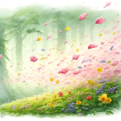 🌬️🌸 Day 3 sweeps us away with the enchanting prompt: Wind-Blown Flower Petals! Watch as vibrant pink, yellow, and purple petals dance through the air, painting a soft forest backdrop with bursts of color 🍃💨. This Procreate watercolor captures the delicate yet dynamic spirit of the wind. Let's spread our petals and let creativity take flight! 🎨🌈 #WindBlownPetals #ElementalMagic #AprilArtChallenge #ProcreateArt #WatercolorWhimsy #FloralArt #NatureInspired #ArtisticWind #tucumcariartcity #t... Forest Backdrops, Elemental Magic, Art Challenge, Flower Petals, Floral Art, Nature Inspiration, Forest, Purple, Pink