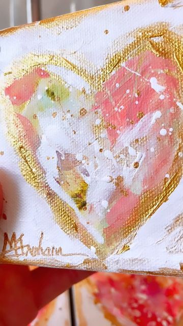 Painting Hearts On Canvas, Valentines Day Art Painting, Acrylic Heart Painting, Valentines Paintings, Paint Valentines, Heart Painting On Canvas, Valentine Paintings, Valentine Artwork, Valentine Painting