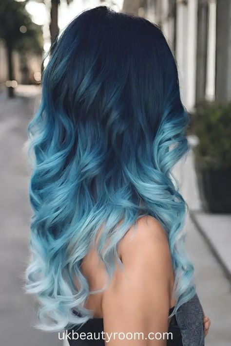 Hair Color Ideas: 29 Brilliant Shades for Stylish Women Dark Blue Ombre Hair, Black And Teal Hair, Crazy Hair Colors, Teal Hair Color, Blue Hair Dark, Best Hair Color Ideas, The Best Hair Color, Vivid Hair, Wedding Hair Colors