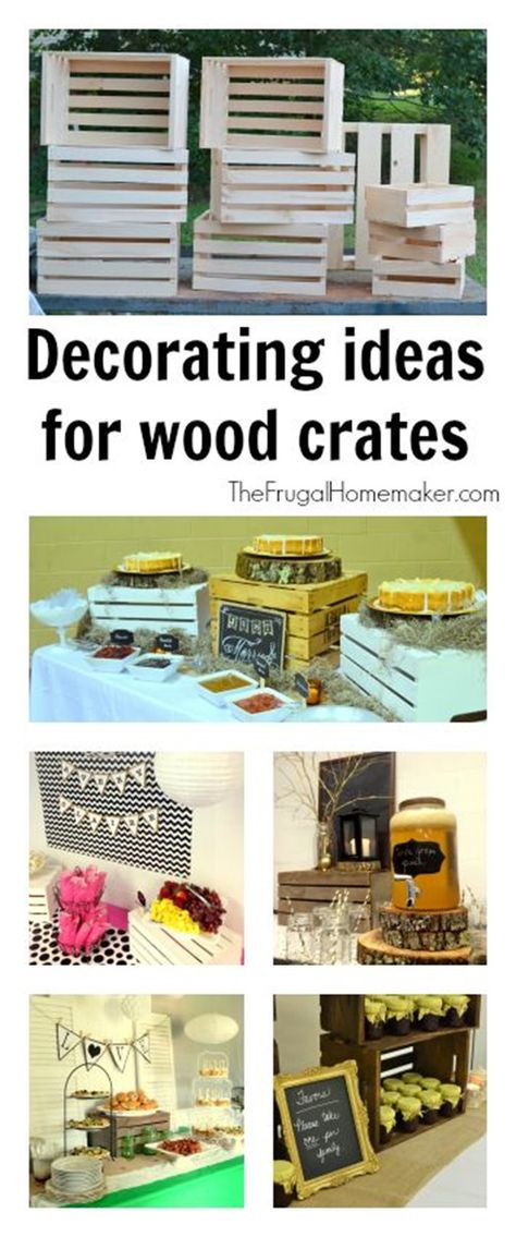 Decorating ideas for wood crates Small Wooden Crates, Crate Decor, Plaid Diy, Wooden Crate Boxes, Crate Diy, Yard Sale Finds, Wood Crates, Wooden Crates, Wooden Crate