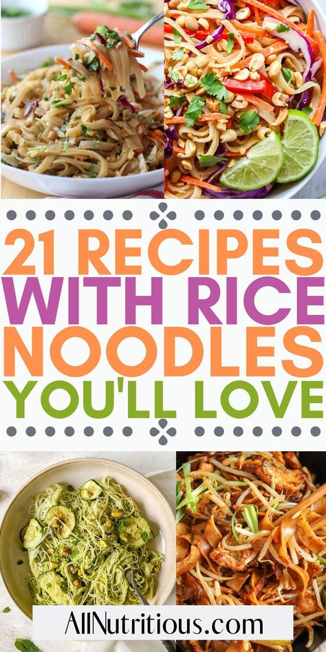 Asian Rice Noodle Bowl, Rice Noodle Soups Vegetarian, High Protein Rice Noodle Recipe, Rice Noodle Recipes Easy Vegetarian, What To Do With Leftover Rice Noodles, Gf Rice Noodle Recipes, Lunch With Noodles, Recipes With Rice Noodles Easy, Recipes With Brown Rice Noodles