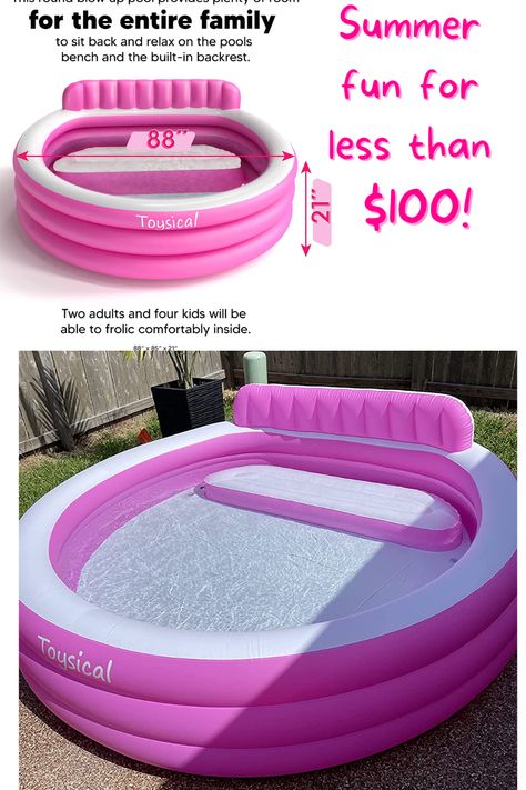 Big Pool, Lounge Pool, Blow Up Pool, Summer Backyard, Chiefs Football, Kiddie Pool, Kid Pool, Pink Round, Pool Floats