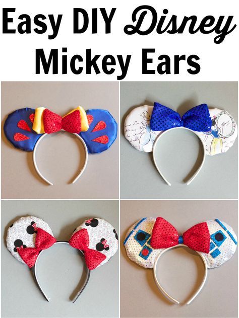 DIY No SEW Mickey Ears Diy Disney Ears, Disney Ears Headband, Diy Mickey Ears, Disney Mouse Ears, Disney Mickey Ears, Images Disney, Diy Disney, Disney Mouse, Disney Fanatic