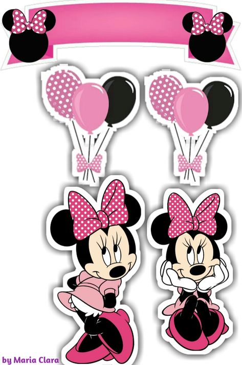 Minnie Mouse Template, Little Mermaid Cupcakes, Mickey Mouse Cake Topper, Minnie Mouse Decorations, Minnie Mouse Cake Topper, Minnie Mouse Theme Party, Pj Masks Birthday Party, Minnie Mouse Birthday Invitations, Bolo Minnie