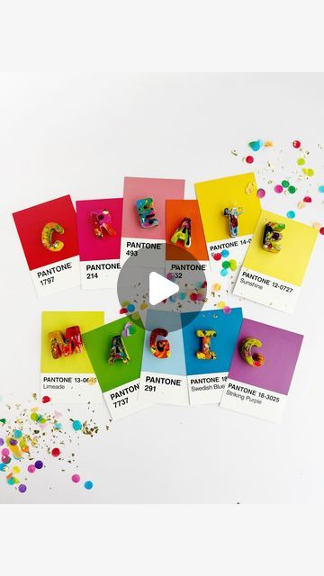 Kelsey Klos on Instagram: "DAY 21 🖍️ of #oneadayinmay and we are styling these custom crayons from @art2theextreme 

She brings recycled crayons new life and creates incredible things like letters and words! She made me this CREATE MAGIC Set to style, so I wanted to embody her Rainbow Crayon Lady vibes using @pantone chips and confetti

#oneadayinmay2024 #flatlayadayinmay" Custom Crayons, Rainbow Crayon, Recycled Crayons, She Made Me, Office Set, Office Parties, New Life, Crayon, Confetti