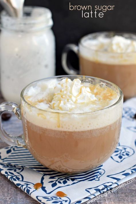 Enjoy homemade coffeehouse drinks at home! This Brown Sugar Latte is not only delicious, but it's easy to make too! #dairyfuel @adamideast Brown Sugar Latte, Homemade Coffee Drinks, Drinks At Home, Shugary Sweets, Homemade Coffee, Coffee Drink Recipes, Latte Recipe, Coffeehouse, Coffee Creamer