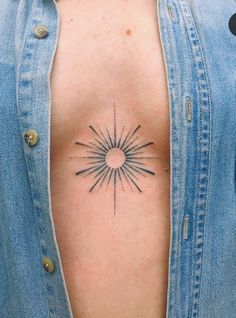 Sun Underboob Tattoo, Sun Sternum Tattoo, Women Sternum Tattoo, Sternum Tattoos For Women, Mandala Sternum Tattoo, Eclipse Tattoo, Sternum Tattoos, Sternum Tattoo Design, Different Styles Of Tattoos