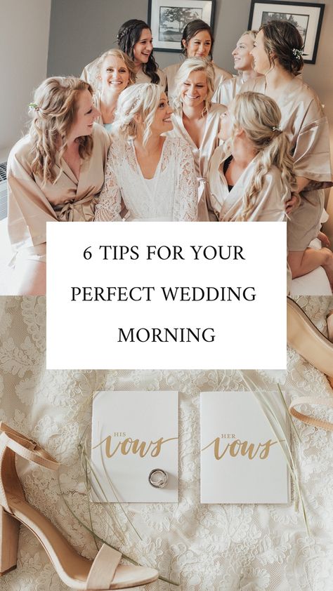 Wedding Morning Checklist, Morning Bride Ideas, Wedding Morning Decor, No Bridal Party Wedding, Morning Of Wedding Ideas Bridal Parties, Morning Wedding Ideas, Wedding Day Shoes The Bride, Wedding Day Photos Must Have, Bride Tips