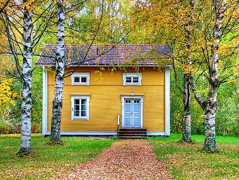 Cute Little Houses, Yellow House, Cottage Cabin, Yellow Houses, Guest Cottage, Chicken Coops, Cabins And Cottages, Mellow Yellow, Little Houses