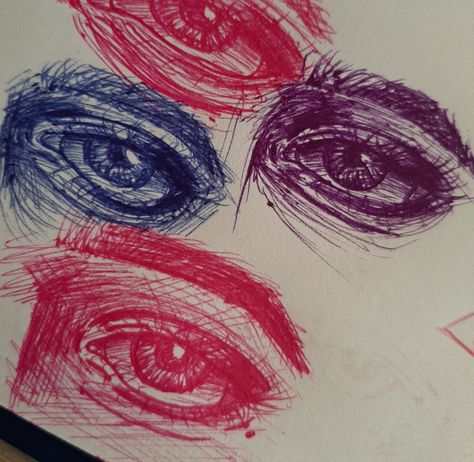 #eyes #color #pink #purple #blue #drawing #pen #brows #look #art Eye Drawings, Eyes Color, Drawing Pen, Eye Painting, Pink Purple Blue, Purple Eyes, Pen Art, Art References, Eye Drawing