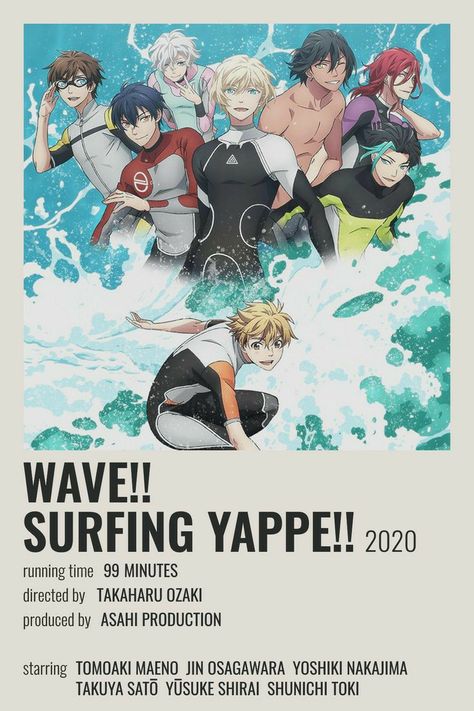 Wave Surfing Yappe, Wave Surfing, Anime Suggestions, Film Posters Minimalist, Poster Anime, Animes To Watch, Anime Printables, Good Anime To Watch, Anime Watch