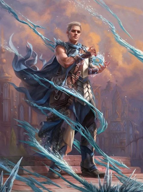 Magali Villeneuve, Ice Magic, Super Powers Art, Mtg Art, Heroic Fantasy, Dungeons And Dragons Characters, Fantasy Concept Art, Fantasy Warrior, Arte Fantasy