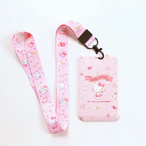 Cute Cartoon Card Holder With Lanyard Kawaii Animal ID Card - Etsy Canada Hello Kitty Lanyard, Sanrio Lanyard, Anime Lanyard, Ribbon Lanyard, Sanrio Collection, Hello Kitty Keychain, Shopping Wishlist, Kitty Clothes, Kuromi My Melody