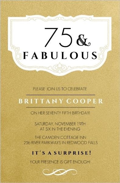 The Best 75th Birthday Invitations and Party Invitation Wording Ideas 75th Birthday Invitations, 75 Birthday Cake, 75 Birthday, Party Invitations Templates, Birthday Party Invitation Wording, 75th Birthday Parties, 60th Birthday Party Invitations, Birthday Poems, Mom's Birthday