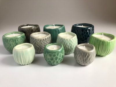 Pottery Ideas Candle Holders, Clay Candle Pots, Candles In Ceramics, Ceramic Candle Jar Diy, Pinch Pot Candle, Pottery Candles, Clay Candles, Handmade Ceramic Candle, Handmade Clay Pots