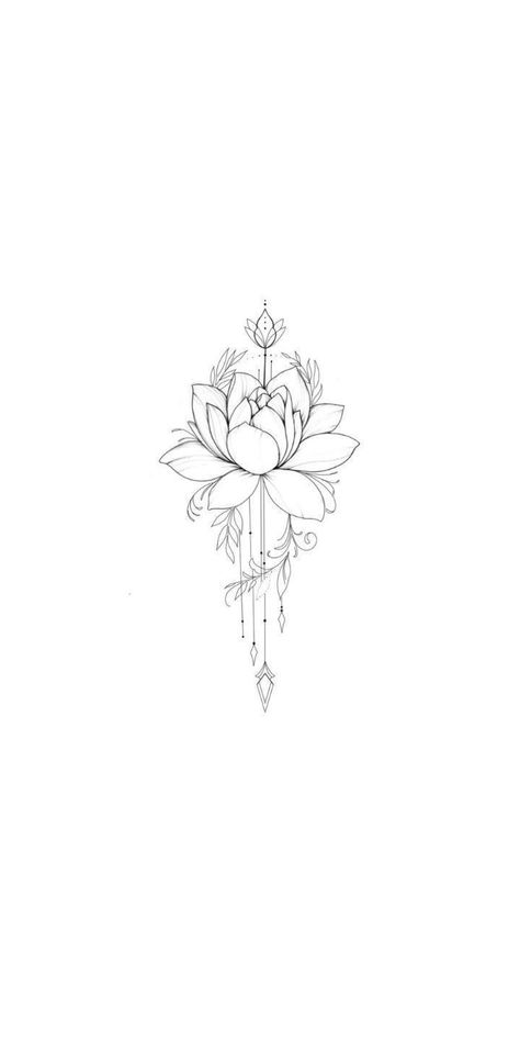 Lotus Shin Tattoo, Water Lily Drawing Tattoo Ideas, Water Lilies Tattoo Design, Water Lily And Moon Tattoo, Pisces Water Lily Tattoo, Water Lily Spine Tattoo, Lotus Flower Moon Tattoo, Tattoo Water Lily, Lotus Tattoo Drawing