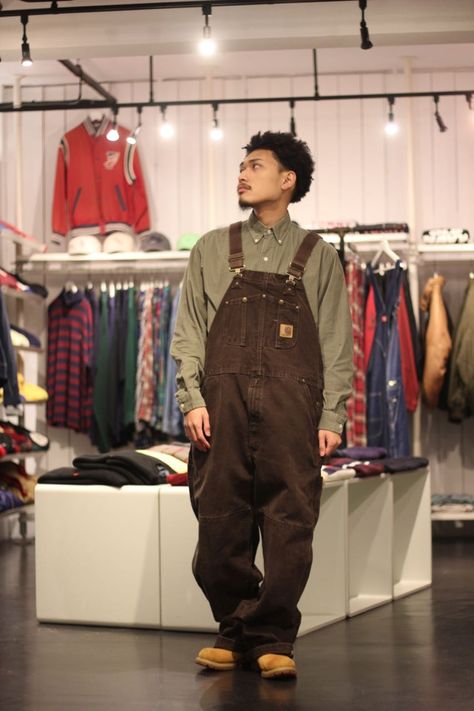 Overalls And Hoodie, Men’s Overalls Outfit, Overalls With Hoodie, Carhartt Fits, Carhartt Overalls Outfit, Jumper Outfit Men, Salopette Outfit, Big Boy Fashion, Carhartt Outfit