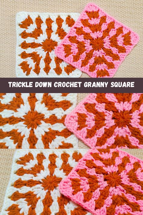 Raji's Craft Hobby: Trickle Down Crochet Granny Square Block Pattern Witchy Forest, Witch Crochet, Granny Square Pattern Free, Autumn Witch, Granny Square Crochet Patterns Free, Crafts Diy Projects, Spooky Witch, Quick Crochet Patterns, Front Post Double Crochet