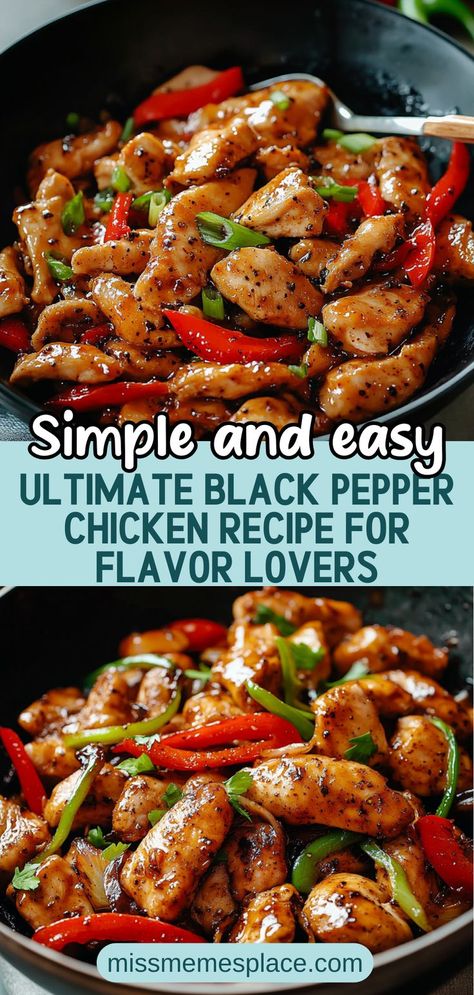 Dive into the world of bold flavors with this Ultimate Black Pepper Chicken Recipe. Perfect for any occasion, this dish combines tender chicken breast with a savory black pepper sauce infused with garlic and ginger. With just a few simple ingredients, you can create a restaurant-quality meal right in your kitchen. Serve it over fluffy jasmine rice or alongside stir-fried vegetables for a complete and satisfying dinner. Don't miss the chance to impress your family Fluffy Jasmine Rice, Black Pepper Chicken Recipe, Pepper Chicken Recipe, Black Pepper Sauce, Black Pepper Chicken, Recipes With Chicken And Peppers, Garlic And Ginger, Fried Chicken Breast, Tender Chicken Breast