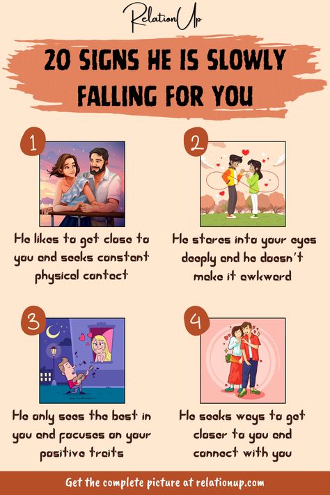 Signs He's Falling for You: 20 Telltale Indicators Eye Contact Facts, Physiological Facts, Women Advice, Positive Traits, Physical Contact, Finding The One, Fall For You, True Feelings, Eye Contact