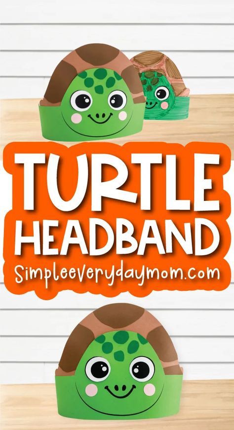 Turtle Headband Craft For Kids [Free Template] Turtle Hat Craft, Turtle Headband Craft, Turtle Craft Kindergarten, Turtle Crafts Preschool Free Printables, Diy Turtle Costume For Kids, Diy Turtle Costume, Turtle Costume Diy, Turtle Costume Diy Kids, Turtle Diy Costume