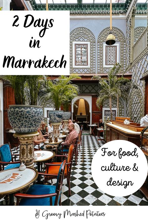 If your time is short in Marrakech and you're overwhelmed with what to see and what to do, we have created our ideal 2 day Marrakech itinerary for you. Your 2 days will be filled with fun cultural and culinary experiences that make the ancient city feel special. Marrakech Itinerary, Morocco Beach, Morocco Food, Travel Morocco, La Mamounia, Travel 2024, Coffee Room, Visit Morocco, Hidden Garden