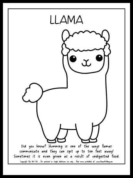 FREE Printable Baby Llama Coloring Page Llama Crafts For Preschoolers, Llama Coloring Page, Llama Drawing, Llama Llama Red Pajama, Llama Arts, February Crafts, Baby Llama, Bathroom Printables, Vbs Crafts