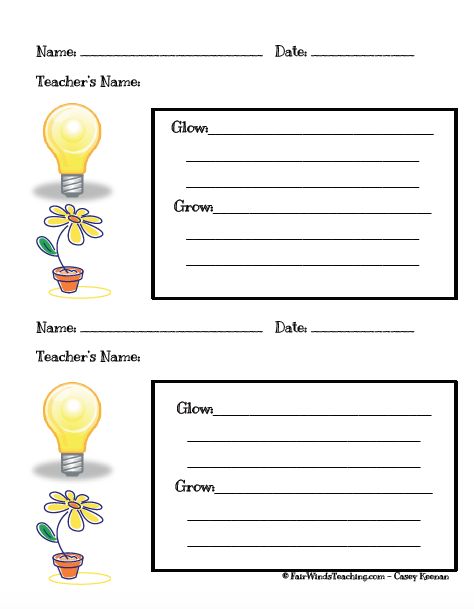 Glow & Grow - Fair Winds Teaching - An Elementary Teacher's Journey Glow Grow Conference Form, Glow And Grow, Teacher Communication, Conference Forms, Parent Teacher Communication, Parent Contact, Teacher Conferences, Parent Teacher Conferences, Parent Teacher