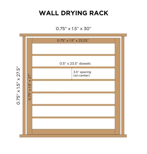 DIY Wall Mounted Clothes Drying Rack - Jenna Sue Design Diy Wall Drying Rack, Ikea Drying Rack, Diy Clothes Drying Rack, Farmhouse Mud Room, Wall Drying Rack, Wall Mounted Clothes Drying Rack, Wall Mounted Clothing Rack, Laundry Makeover, Wall Mounted Drying Rack