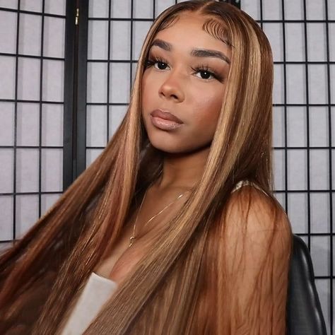 Honey Blonde Straight Lace Front Wigs Brazilian 4x4 Wear And Go Pre Cut Lace Straight Highlight Wigs Density180 Natural Hairline Extensions Hairstyles, 27 Honey Blonde, Smell Hair, Brazilian Body Wave Hair, Overnight Hairstyles, Wigs Straight, Blonde Highlight, Ombre Hair Blonde, Honey Blonde Highlights