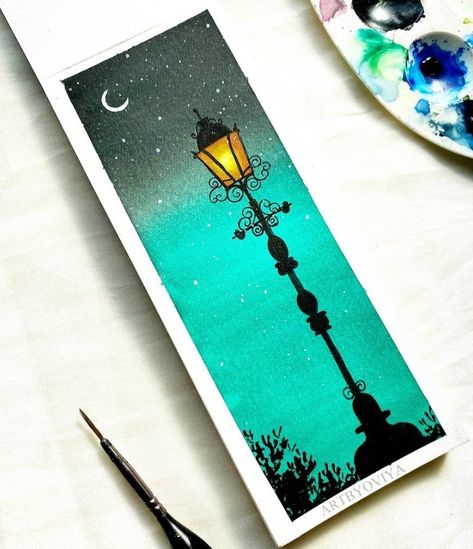 Mini Toile, Handmade Bookmarks Diy, Happy Painting, Easy Love Drawings, Creative Bookmarks, Bookmark Craft, Simple Canvas Paintings, Watercolor Bookmarks, Seni Dan Kraf