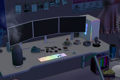 Gamer Boy Room, Boys Gaming Room, Sims Aesthetic, Gamer Bedroom, Ts4 Mods, Mod Furniture, The Sims 4 Pc, Gamer Setup, Sims 4 Bedroom