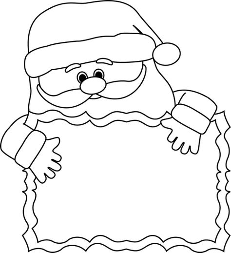 Black and White Santa Sign Clip Art - Black and White Santa Sign Image Santa Clipart Black And White, Cheap Easy Halloween Decorations, Black And White Signs, Tea Lights Diy, Charlie Brown Wallpaper, Santa Coloring Pages, Diy Summer Clothes, Santa Card, Sign Image