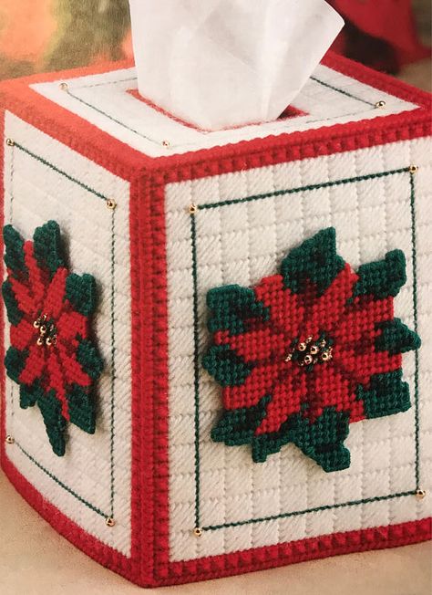 Tissue Box Pattern, Easy Holidays Crafts, Plastic Canvas Pattern, Plastic Canvas Tissue Boxes, Plastic Canvas Christmas, Plastic Canvas Patterns Free, Box Patterns, Tissue Box Cover, Plastic Canvas Crafts