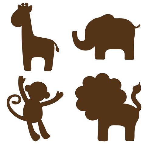 WallPops Brewster WPSI98852 for Baby Peel and Stick Jungle Silhouette, Espresso Brown, Wall Stickers & Murals - Amazon Canada Giraffe Silhouette, Baby Decals, Elephant Silhouette, Espresso Brown, Animal Silhouette, Silhouette Portrait, Silhouette Cameo Projects, Cameo Projects, Applique Patterns