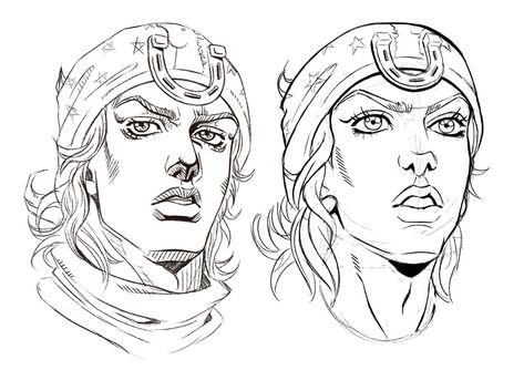 Jjba Art Style Reference, Jojo Face Reference, Jjba Side Profile, How To Draw Jojo Style Tutorial, Jojo Side Profile, Straizo Jojo Fanart, How To Draw Jojo Style, Zipper Man Jojo, Jjba Artstyle