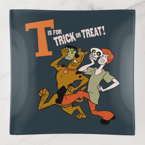 $29.50 | Scooby-Doo | T is for Trick or Treat | Halloween Home Decor | scooby doo, where are you, hanna barbera cartoon, classic cartoon, retro cartoon, cartoon dog, halloween, frankenstein halloween mask, skeleton halloween mask, trick or treat Trick Or Treat Poster, Happy Halloween Quotes, Scooby Doo Halloween, Halloween Frankenstein, Hanna Barbera Cartoons, Frankenstein Halloween, Cartoon Cartoon, Retro Cartoon, Halloween Quotes