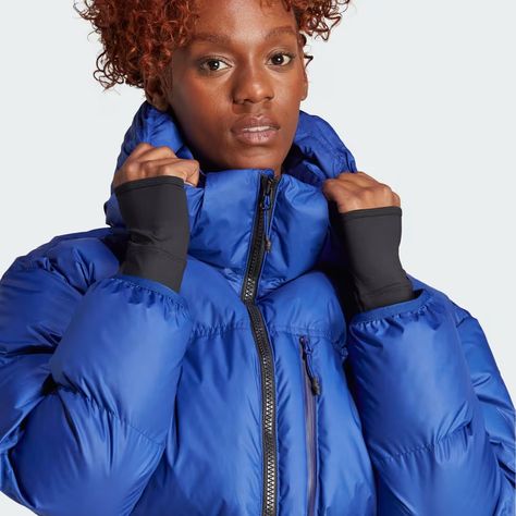 adidas by Stella McCartney TrueNature Short Padded Winter Jacket - Blue | Women's Lifestyle | adidas US Stella Mccartney Jacket, Adidas By Stella Mccartney, Women Lifestyle, Stella Mccartney Adidas, Blue Adidas, Adidas Online, Track Jackets, Adidas Women, Stella Mccartney