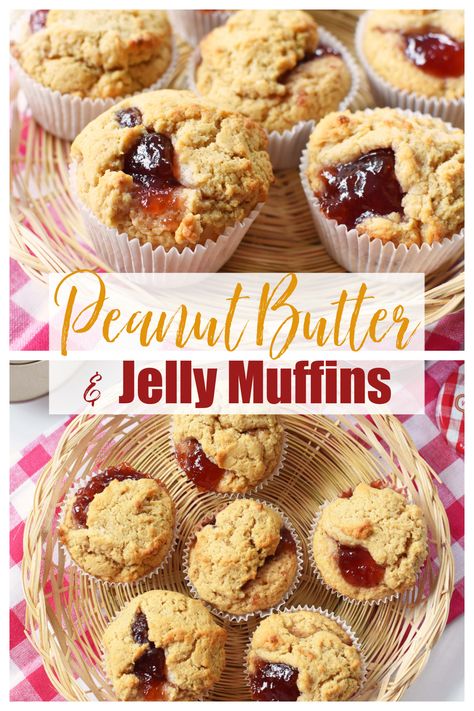 Freezer Muffins, Peanut Butter And Jelly Muffins, Peanut Butter Muffins Recipes, Jelly Muffins, Peanut Butter Muffins, Grain Recipes, Muffins Recipes, Simple Muffin Recipe, Kids Homemade