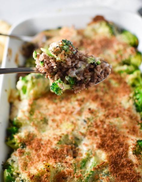 Boursin Broccoli Rice Casserole Recipe - The Dizzy Cook The Dizzy Cook Recipes, Boursin Broccoli, Gluten Free Side Dish, Boursin Cheese Recipes, Gluten Free Side, Frozen Pumpkin Pie, Dizzy Cook, Broccoli Rice Casserole, Frozen Pumpkin