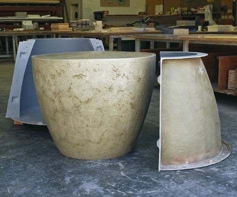 Cone table fresh out of the mold - Buddy Rhodes Studio Furniture Molds, Concrete Molds Diy, Fiberglass Mold, Decoration Beton, Cement Projects, Concrete Stained Floors, Concrete Ideas, Cement Planters, Concrete Furniture