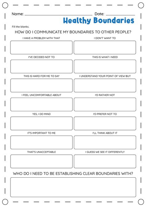 Healthy Boundaries Worksheet Emotional Triggers Worksheet, Boundary Activities Therapy Ideas, Personal Boundaries Worksheet, Relationships Worksheets, Healthy Boundaries Worksheets, Boundaries Activities, Boundaries Worksheet, Relationship Dynamic, Couples Therapy Worksheets