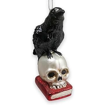 Amazon.com Shopping Cart Raven On Skull, Raven Perched, Symbolic Meanings, Germany Poland, A Vintage Christmas, Creepy Christmas, Horror Decor, Unique Ornament, Edgar Allan