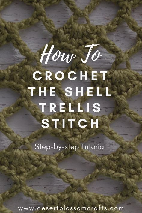 Learn the beautiful crochet lace trellis stitch pattern with an easy and free step-by-step tutorial! Crochet Curtain Free Pattern, Crochet Curtains Free Pattern, Stitch Curtains, Crocheted Curtains, Crochet Fillet, Trellis Stitch, Things To Crochet, Sk 2, Crochet Wraps