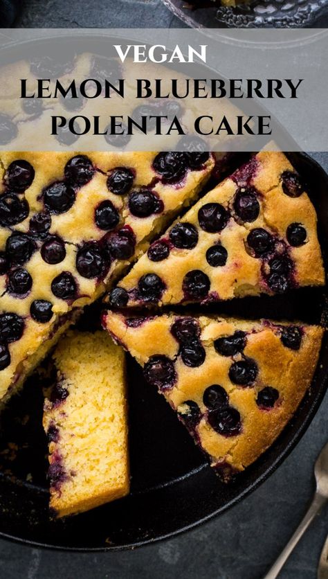 Blueberry Polenta Cake, Baked Polenta Recipes Vegan, Low Fodmap Vegan Dessert, Polenta Recipes Sweet, Eggless Gluten Free Cake, Polenta Cakes Sweet, Low Fodmap Polenta Recipes, Polenta Dessert Recipes, Vegan Polenta Bake