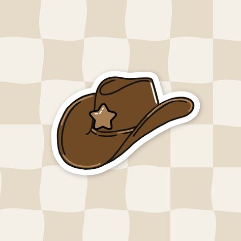 On today’s menu: the one that started it all! I have this sticker stuck on basically everything, I consider him to be my second logo, he’s just perfect! The cutest little hat ever! The « Cowboy Cafe Sheriff Hat» sticker! Yee-haw!🤠🐮🤍 Find him and his friends on my Etsy!🤍 🏷️ Cute Stickers, Illustrated Stickers, Kawaii Stickers, Hand-Drawn Stickers, Cartoon Stickers, Art Stickers, Planner Stickers, Laptop Stickers, Vinyl Stickers, Aesthetic Stickers, Sticker Pack, Cute Decals, Kindle Sticker... Cowboy Cafe, Cowboy Stickers, Cowboy Hat Sticker, Sheriff Hat, Illustrated Stickers, Cute Decals, Drawn Stickers, Kindle Stickers, Stickers Cartoon