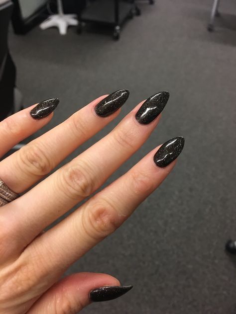 Black polish with gold shimmer and silver sparkle. Sparkling Black Nails, Black Polish, Silver Sparkle, Black Sparkle, Gold Shimmer, Plain Black, Black Nails, Sparkle, Nails