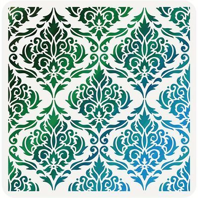 Tile Drawing, Damask Stencil, Painting Stencils, Flower Tile, Tile Stencil, Painting Templates, Plastic Art, Hur Man Målar, Vintage Floral Pattern