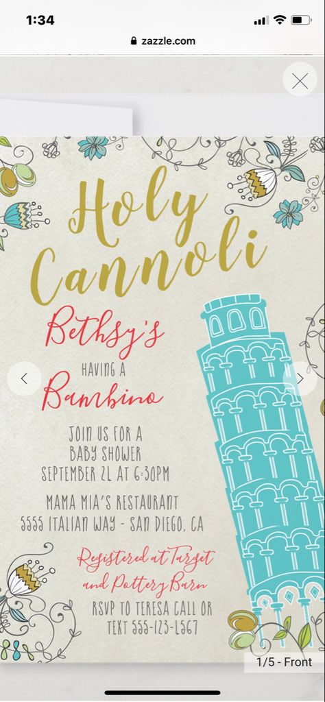 Holy Cannoli, Bridal Theme, Shower Stuff, Mama Mia, Cannoli, Baby Shower Theme, Shower Ideas, Baby Shower, Shower